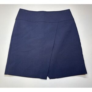 J.Crew Skirt Womens 4 Blue Crossover Faux Wrap Mini Career Office Straight C6377